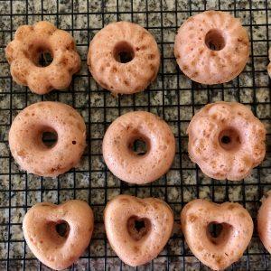Removing donuts from oven